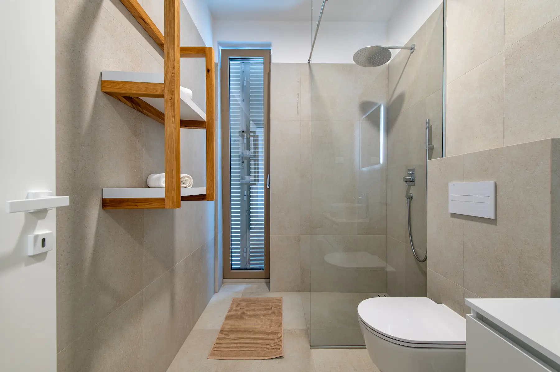 Contemporary bathrooms with modern amenities