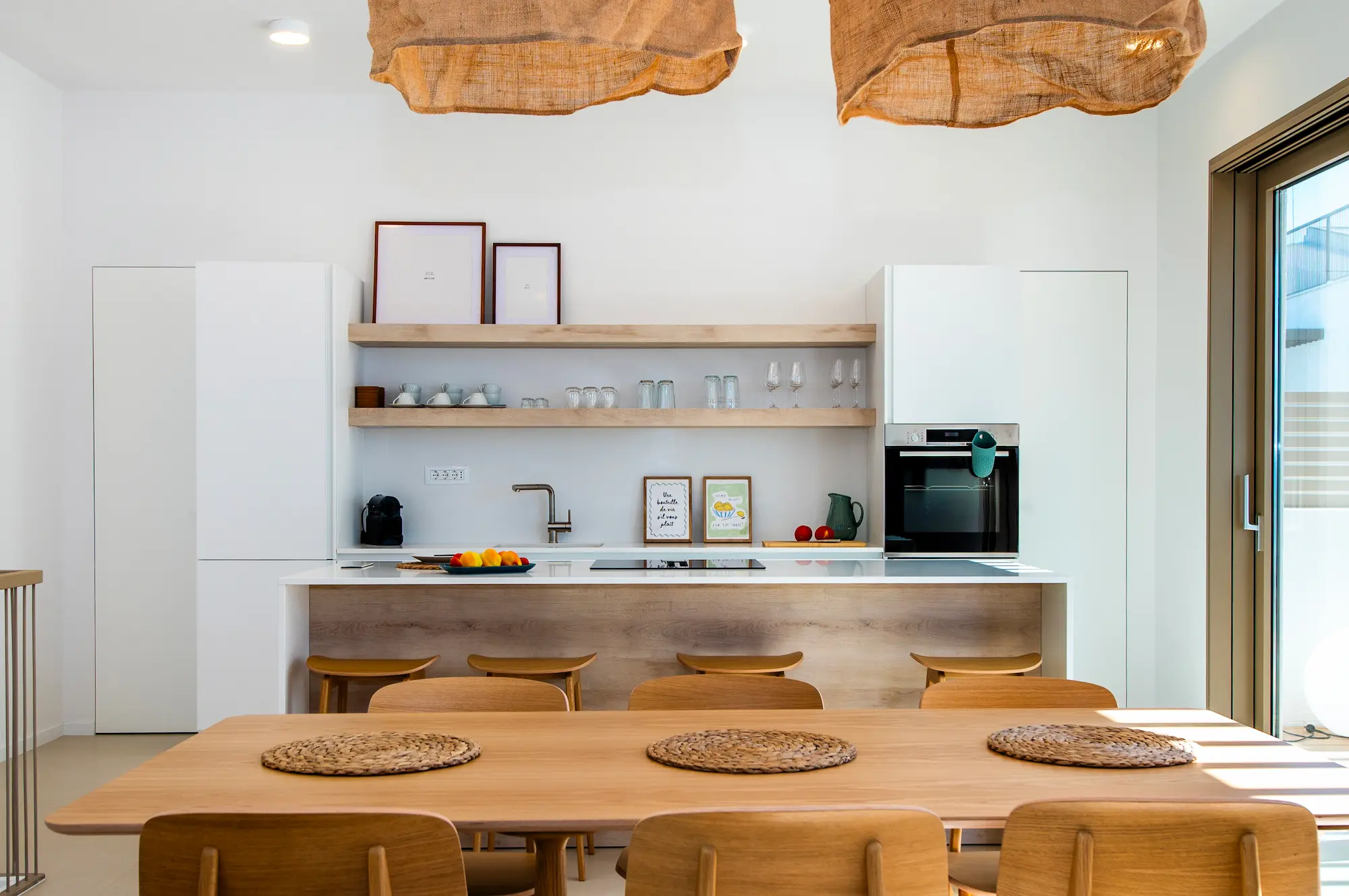 The modern kitchen is fully equipped